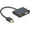Cablexpert Hdmi Male To Hdmi FEMALE+Vga FEMALE+Audio Adapter Cable Black Retail Pack - (A-HDMIM-HDMIFVGAF-01)