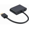 Cablexpert Hdmi Male To Hdmi FEMALE+Vga FEMALE+Audio Adapter Cable Black Retail Pack - (A-HDMIM-HDMIFVGAF-01)
