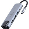 Cablexpert Usb TYPE-C 5IN1 MULTI-Port Adapter (HUB+HDMI+PD+LAN) - (A-CM-COMBO5-04)