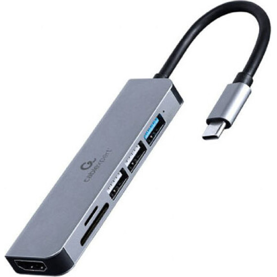 Cablexpert Usb TYPE-C 6IN1 MULTI-Port Adapter (HUB+HDMI+Card READER) - (A-CM-COMBO6-02)