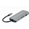 Cablexpert Usb TYPE-C 8IN1 MULTI-Port Adapter (HUB+HDMI+VGA+PD+Card READER+Stereo AUDIO) Silver - (A-CM-COMBO8-02)