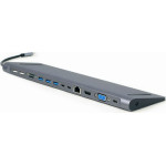 Cablexpert Usb TYPE-C 9-IN-1 Multiport Adapter (Usb Hub + Hdmi + Vga + Pd + Card Reader + Lan + 3.5MM) - (A-CM-COMBO9-01)