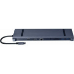Cablexpert USB-C 10IN1 MULTI-Port Adapter (Usb HUB+HDMI+VGA+PD+Card READER+LAN+3.5MM) Space Grey - (A-CM-COMBO10-01)