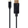 Cablexpert USB-C To DISPLAYPORT-Male Adapter 4K 60HZ 2M Black Retail Pack - (A-CM-DPM-01)