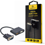 Cablexpert Vga To HDMI+Vga Adapter Cable 0,15M Black Retail Pack - (A-VGA-HDMI-02)