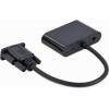 Cablexpert Vga To HDMI+Vga Adapter Cable 0,15M Black Retail Pack - (A-VGA-HDMI-02)
