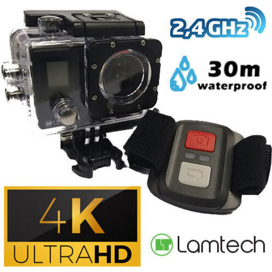 Lamtech 4K Action Camera Duo With Wi-Fi & 2.4G Remote Control - (LAM021615)
