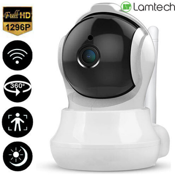 Lamtech Full Hd 1296P Ip Camera With 360o Rotation - (LAM021783)
