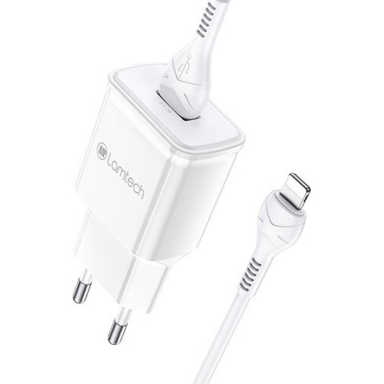Lamtech Wall Charger QC3.0 18W With Lightning Cable 1M White - (LAM020182)