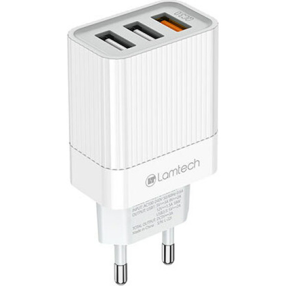 Lamtech Wall Quick Charger QC3.0 2x2.1A - (LAM021004)
