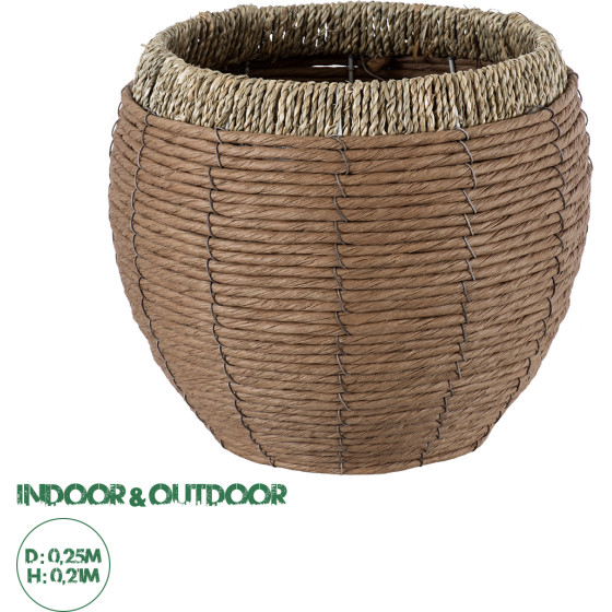 GloboStar Artificial Garden Amorgos ������������ ������ ������ - ����� ������� - Flower Pot ���� �� ���� �25cm x �21cm - (20337)