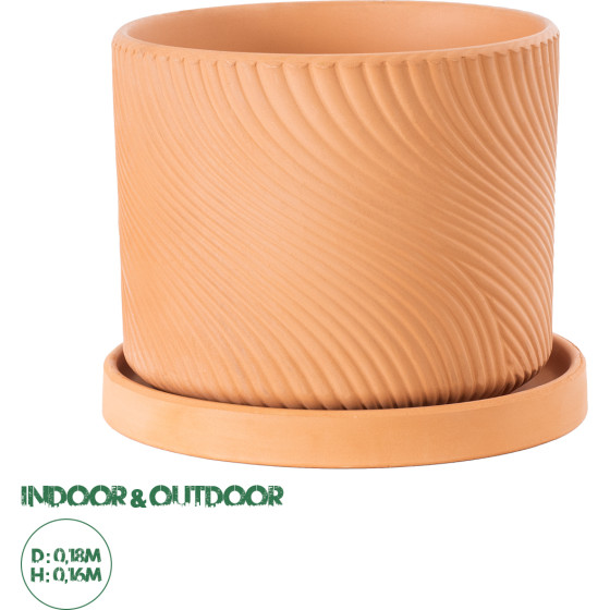 GloboStar Artificial Garden Astypalaia ������ �������� ����� ������� - Flower Pot �������� �18cm x �16cm - (20451)