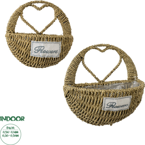 GloboStar Artificial Garden Malta ��� 2 ��������� ����� ������ ����� �������� - Flower Pots ���� A:�24cm x �14cm B:�30cm x �26cm - (20478)