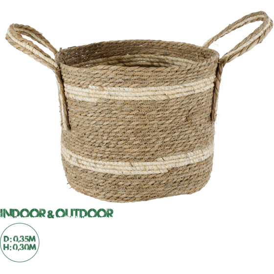 GloboStar Artificial Garden Naxos ������������ ������ ������ - ����� ������� - Flower Pot ���� �� ���� �35cm x �30cm - (20334)