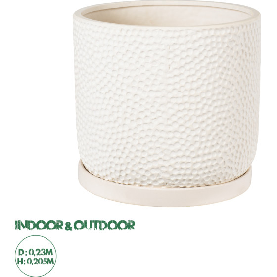GloboStar Artificial Garden Parga ������ �������� ����� ������� - Flower Pot ���� �23cm x �20.5cm - (20452)