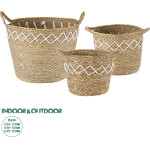 GloboStar Artificial Garden Zakynthos ��� 3 ������������ ������ ������� - ����� �������� - Flower Pots ���� �� ������� A:�24cm x �20cm B:�28cm x �24cm C:�32cm x �28cm - (20336)
