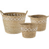 GloboStar Artificial Garden Zakynthos ��� 3 ������������ ������ ������� - ����� �������� - Flower Pots ���� �� ������� A:�24cm x �20cm B:�28cm x �24cm C:�32cm x �28cm - (20336)