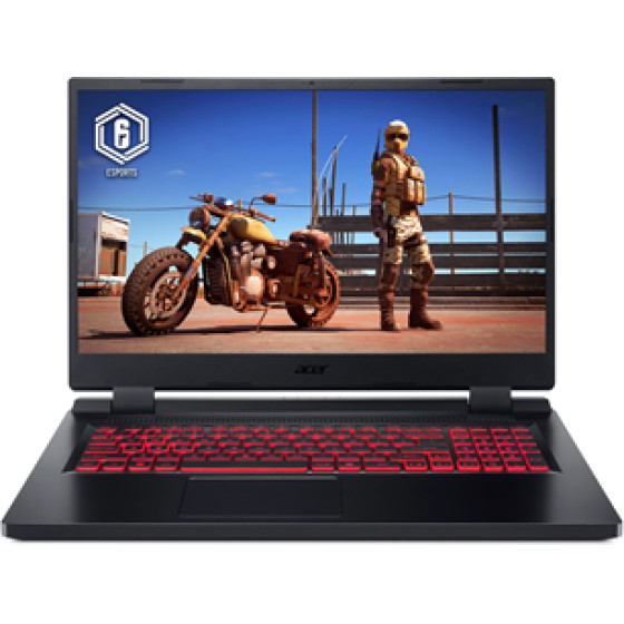Acer Nitro 5 AN517-55-74FF, 17.3'' Tft Fhd IPS, 144Hz, Intel Cpu i7 12700H, 16GB RAM, 512GB M.2 Nvme SSD, Nvidia Vga RTX3050Ti 4GB GDDR6, WIN11HOME, BLACK, 2YW For Consumers/ 1YW For professionals. - (NH.QG2ET.00A)