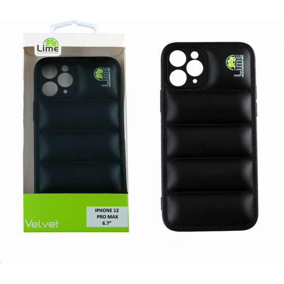 Lime ���� Iphone 12 Pro Max 6.7'' Bumpy Puffer Tpu Full Camera Protection BLACK