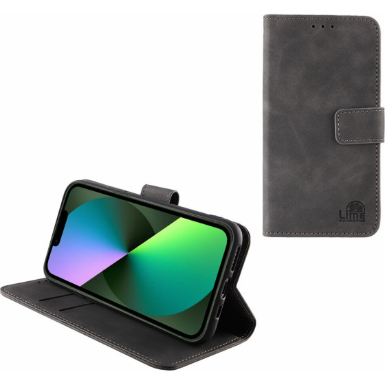 Lime ���� Iphone 13 Mini 5.4'' Essential Magnet Book Stand Clip GREY
