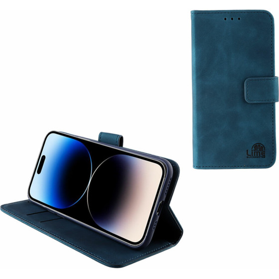 Lime ���� Iphone 14 Pro 6.1'' Essential Magnet Book Stand Clip Dark BLUE
