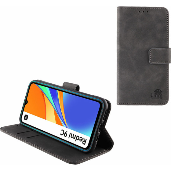 Lime ���� Xiaomi Redmi 9C 6.53'' Essential Magnet Book Stand Clip GREY