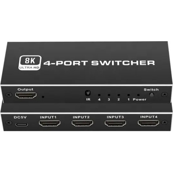 Hdmi Switch 4-In �� 1-out, 4K/120Hz, 8K/60Hz, ����� - (CAB-H149)