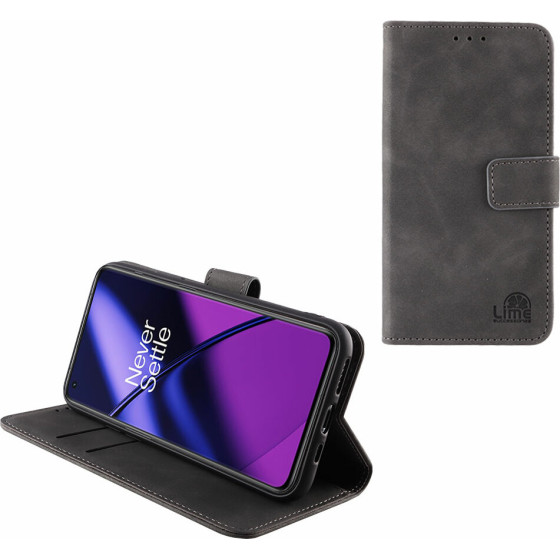 Lime ���� Oneplus 11 5G 6.7'' Essential Magnet Book Stand Clip GREY