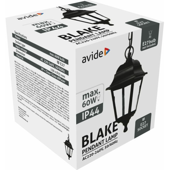 Avide ��������� ��������� ������ Blake 1xE27 82.5cm IP44 ����� - (AOPL-1XE27-BLA)