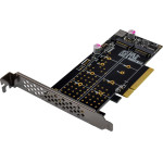 Powertech ����� ��������� Pcie x8 �� 2x M.2 M Key Nvme - (ST573)