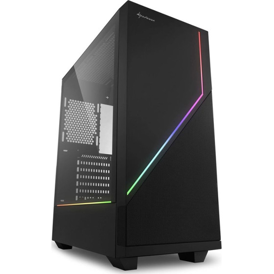 Sharkoon Rgb Flow Gaming Midi Tower Computer Case Black - (20930144)