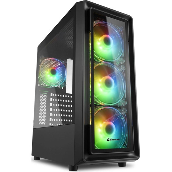 Sharkoon TK4 Rgb Gaming Midi Tower Computer Case Black - (25931010)