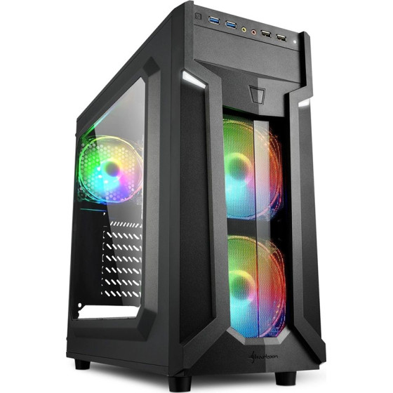 Sharkoon VG6-W Rgb Gaming Midi Tower Computer Case Black - (17581247)