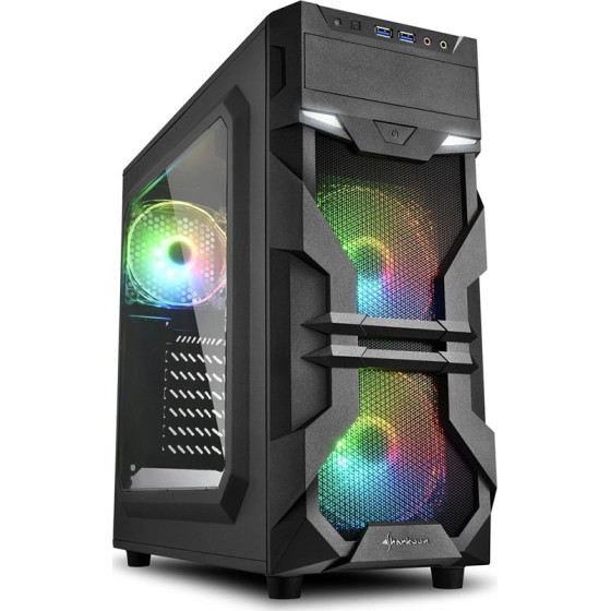 Sharkoon VG7-W Rgb Gaming Midi Tower Computer Case Black - (18198226)