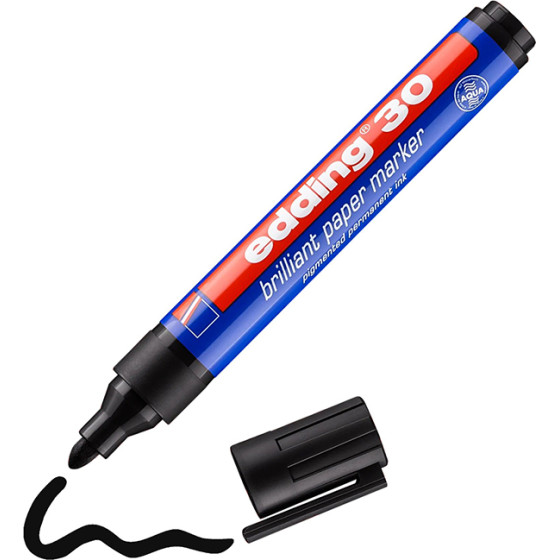 Edding 30 Brilliant Paper Marker Black (EDD4-30001) - (4-30001)