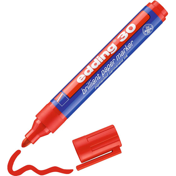 Edding 30 Brilliant Paper Marker Red (EDD4-30002) - (4-30002)