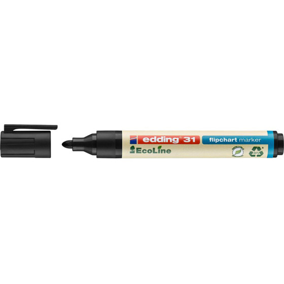 Edding 31 Ecoline Flipchart Marker Black (EDD4-31001) - (4-31001)
