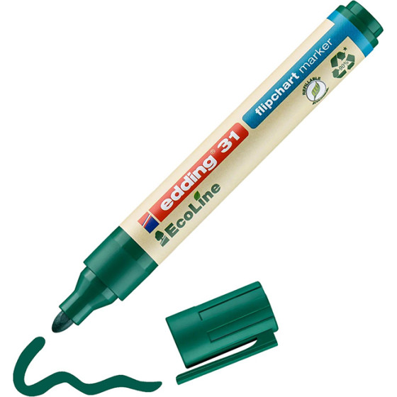 Edding 31 Ecoline Flipchart Marker Green (EDD4-31004) - (4-31004)