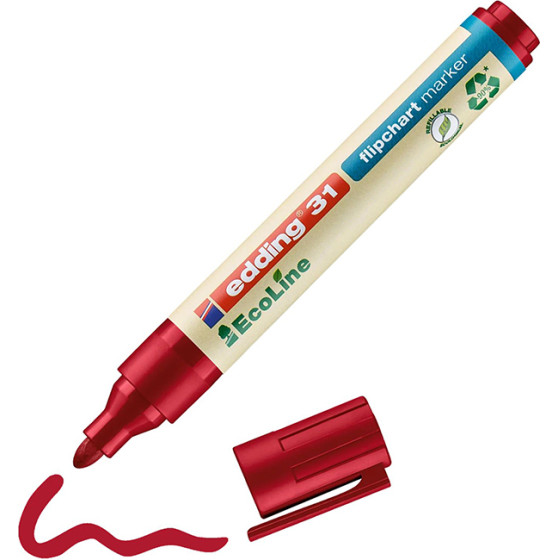 Edding 31 Ecoline Flipchart Marker Red (EDD4-31002) - (4-31002)