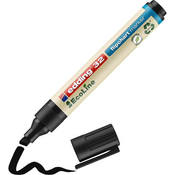 Edding 32 Ecoline Flipchart Marker Black (EDD4-32001) - (4-32001)
