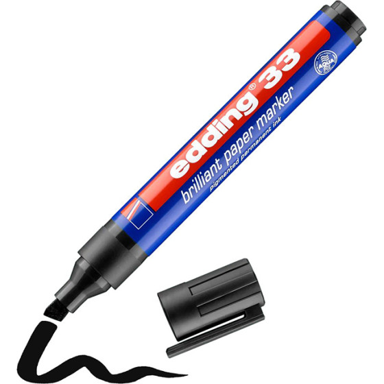 Edding 33 Brilliant Paper Marker Black (EDD4-33001) - (4-33001)