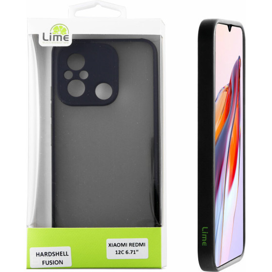 Lime ���� Xiaomi Redmi 12C 6.71'' Hardshell Fusion Full Camera Protection Black With Red KEYS