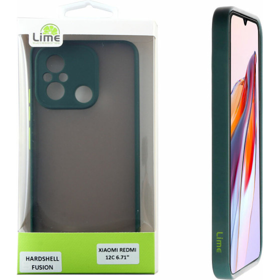 Lime ���� Xiaomi Redmi 12C 6.71'' Hardshell Fusion Full Camera Protection Green With Yellow KEYS