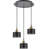 Homelighting SE21-BR-10-3BL-MS1 MAGNUM BRONZE Black Metal Shade Pendant+ - (77-8764)
