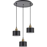 Homelighting SE21-BR-10-3BL-MS1 MAGNUM BRONZE Black Metal Shade Pendant+ - (77-8764)