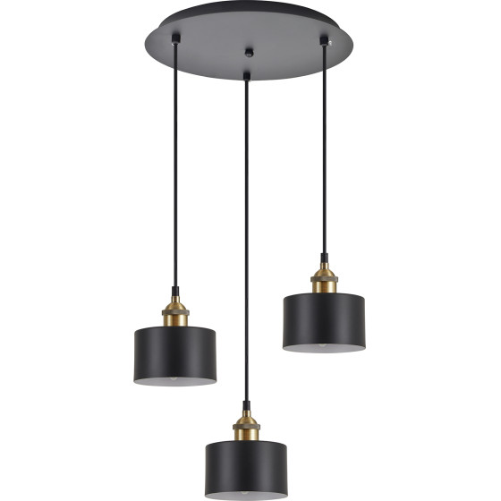 Homelighting SE21-BR-10-3BL-MS1 MAGNUM BRONZE Black Metal Shade Pendant+ - (77-8764)