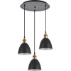 Homelighting SE21-BR-10-3BL-MS2 MAGNUM BRONZE Black Metal Shade Pendant+ - (77-8771)