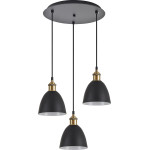 Homelighting SE21-BR-10-3BL-MS2 MAGNUM BRONZE Black Metal Shade Pendant+ - (77-8771)