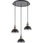 Homelighting SE21-BR-10-3BL-MS3 MAGNUM BRONZE Black Metal Shade Pendant+ - (77-8778)