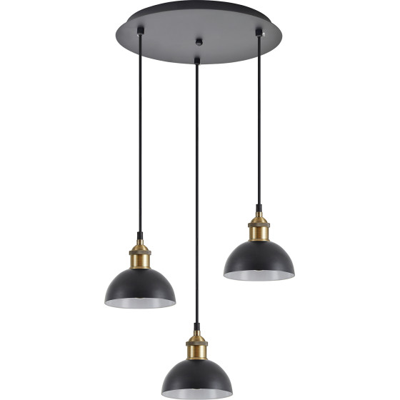 Homelighting SE21-BR-10-3BL-MS3 MAGNUM BRONZE Black Metal Shade Pendant+ - (77-8778)
